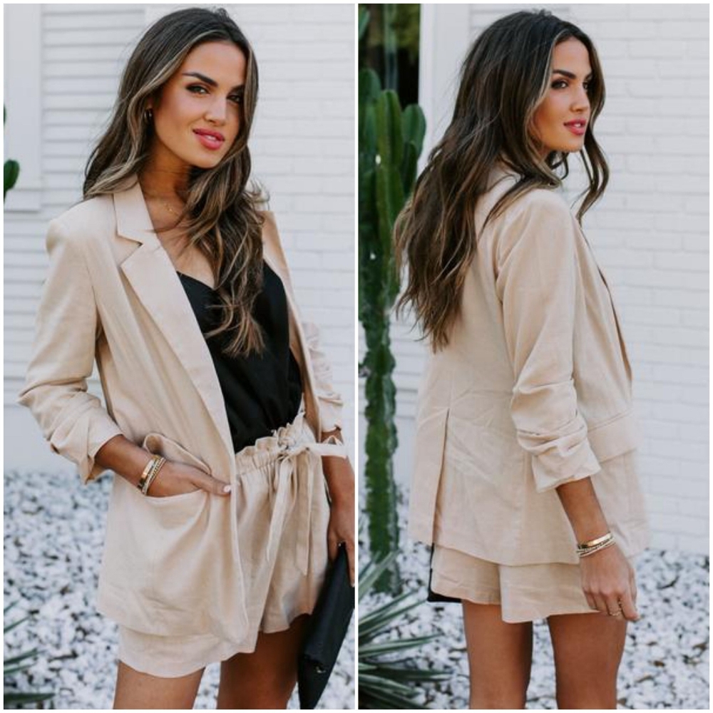 More Daylight Cotton + Linen Pocketed Blazer